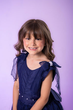 Vestido Marie Longo Mel Azul Petróleo - Leveza e Elegância para Meninas | Bebeloo Kids