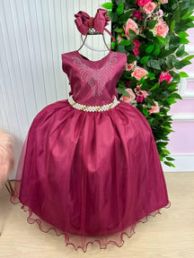 Vestido Marie Longo Larissa Marsala - Leveza e Elegância para Meninas | Bebeloo Kids