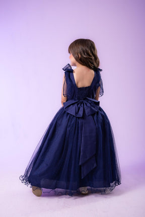 Vestido Marie Longo Mel Azul Petróleo - Leveza e Elegância para Meninas | Bebeloo Kids