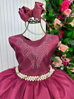 Vestido Marie Longo Larissa Marsala - Leveza e Elegância para Meninas | Bebeloo Kids