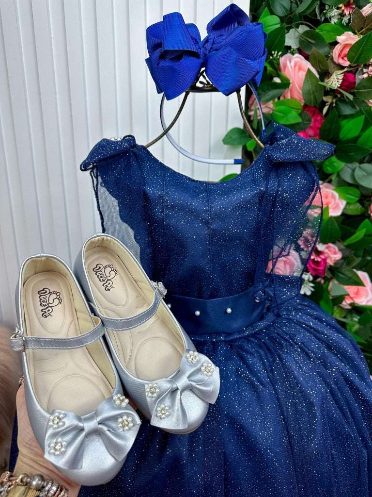 Vestido Marie Longo Mel Azul Petróleo