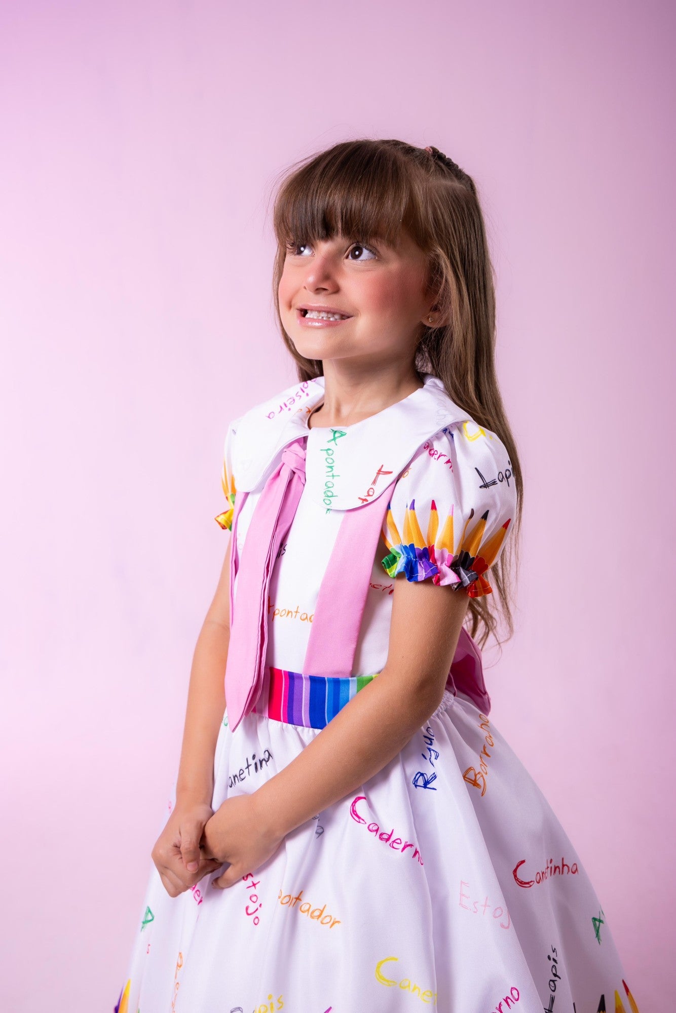 Vestido Marie Lapis Aquarela ABC Branco - Leveza e Elegância para Meninas | Bebeloo Kids