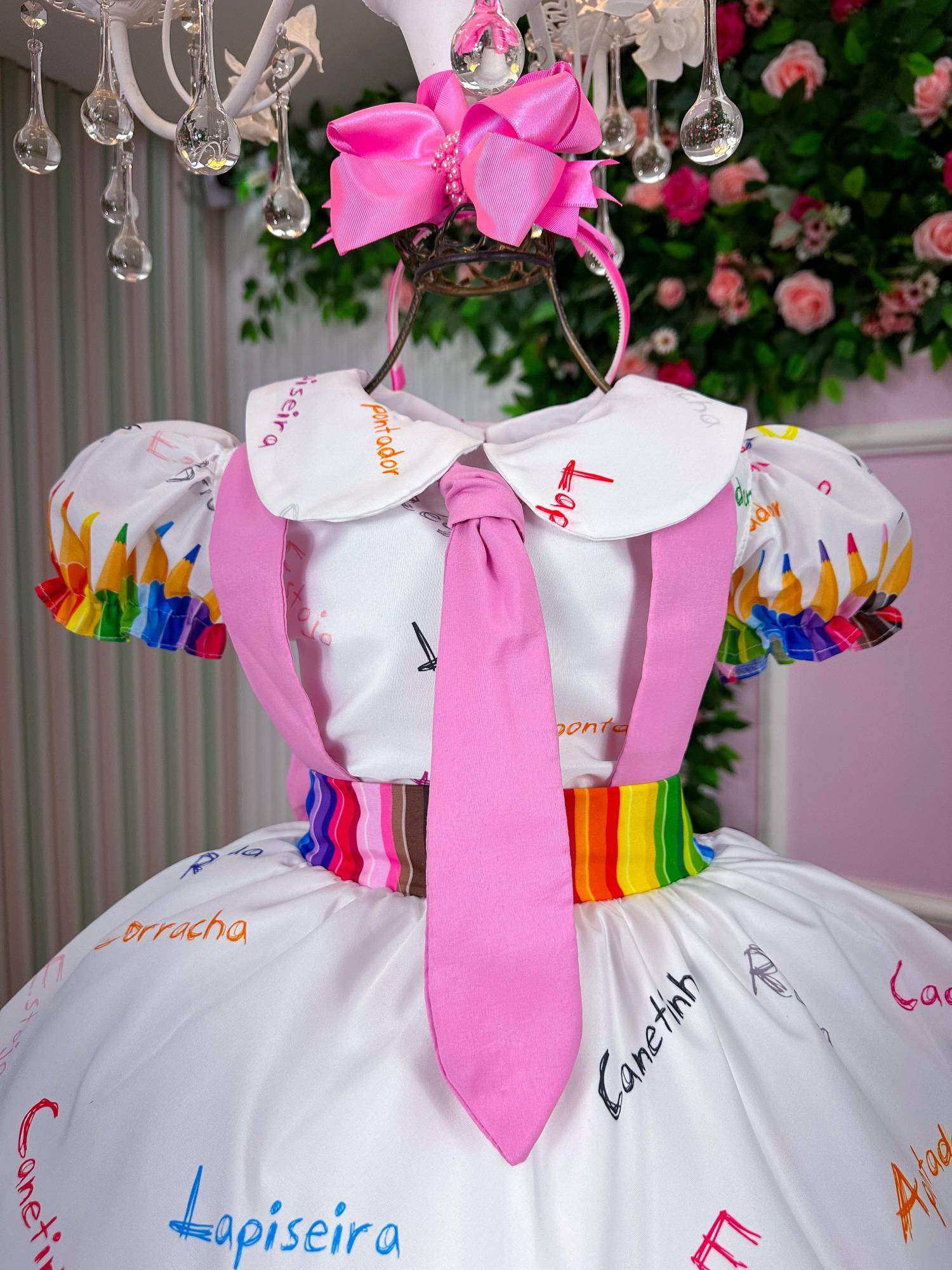 Vestido Marie Lapis Aquarela ABC Branco