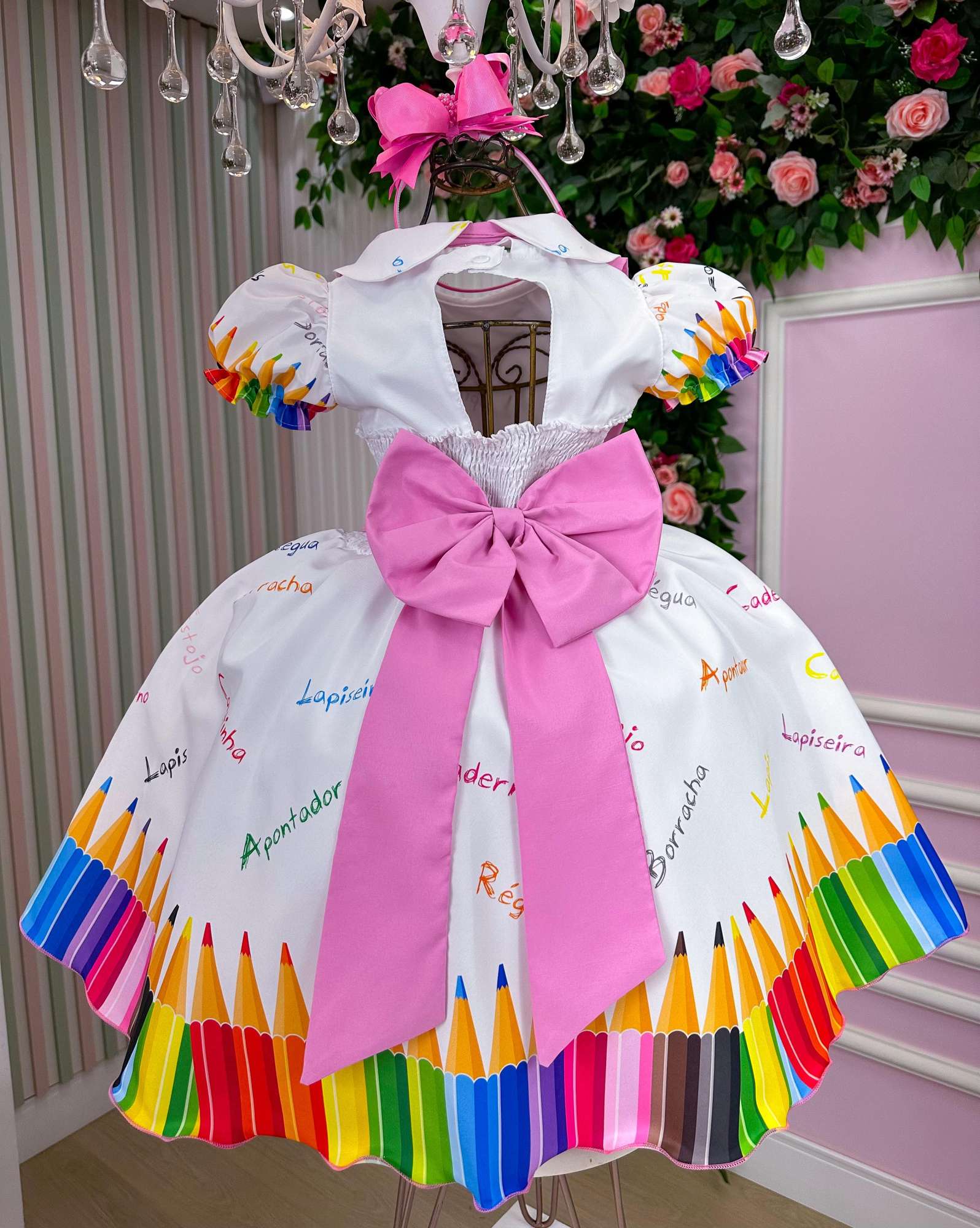 Vestido Marie Lapis Aquarela ABC Branco - Leveza e Elegância para Meninas | Bebeloo Kids