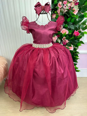 Vestido Marie Longo Amanda Marsala - Leveza e Elegância para Meninas | Bebeloo Kids