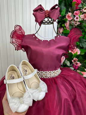 Vestido Marie Longo Amanda Marsala - Leveza e Elegância para Meninas | Bebeloo Kids