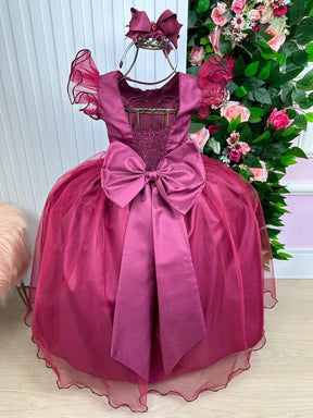 Vestido Marie Longo Amanda Marsala - Leveza e Elegância para Meninas | Bebeloo Kids
