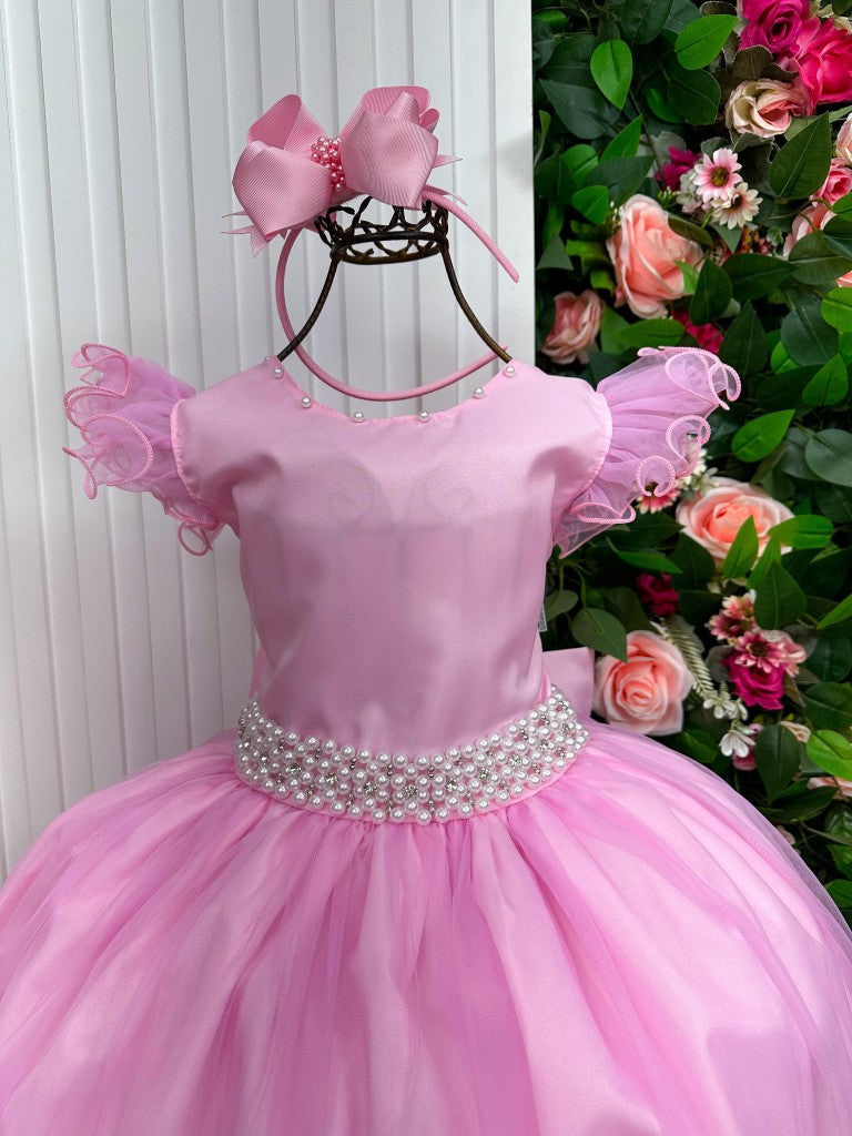 Vestido Marie Longo Amanda Rosa Bebe - Leveza e Elegância para Meninas | Bebeloo Kids