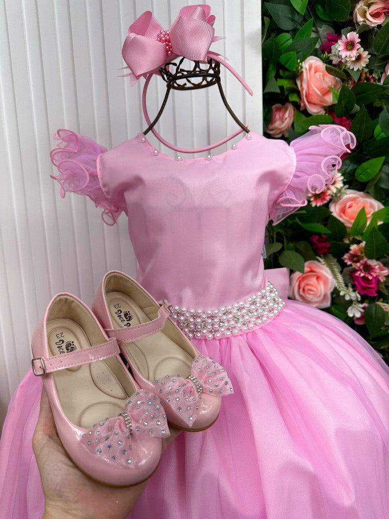 Vestido Marie Longo Amanda Rosa Bebe - Leveza e Elegância para Meninas | Bebeloo Kids