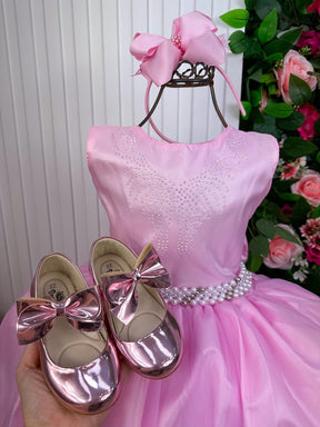 Vestido Marie Longo Larissa Rosa Bebe - Leveza e Elegância para Meninas | Bebeloo Kids