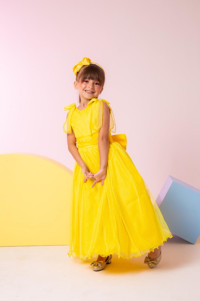 Vestido Marie Longo Mel Amarelo - Leveza e Elegância para Meninas | Bebeloo Kids