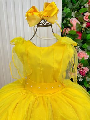Vestido Marie Longo Mel Amarelo - Leveza e Elegância para Meninas | Bebeloo Kids