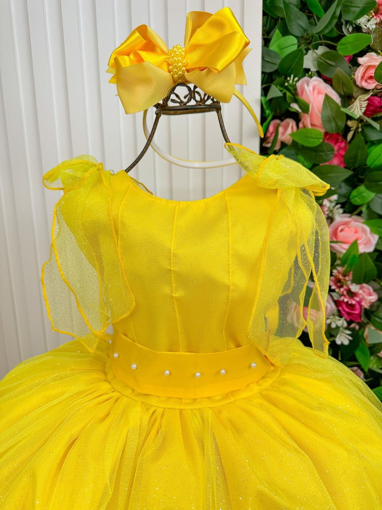 Vestido Marie Longo Mel Amarelo - Leveza e Elegância para Meninas | Bebeloo Kids