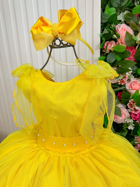 Vestido Marie Longo Mel Amarelo - Leveza e Elegância para Meninas | Bebeloo Kids