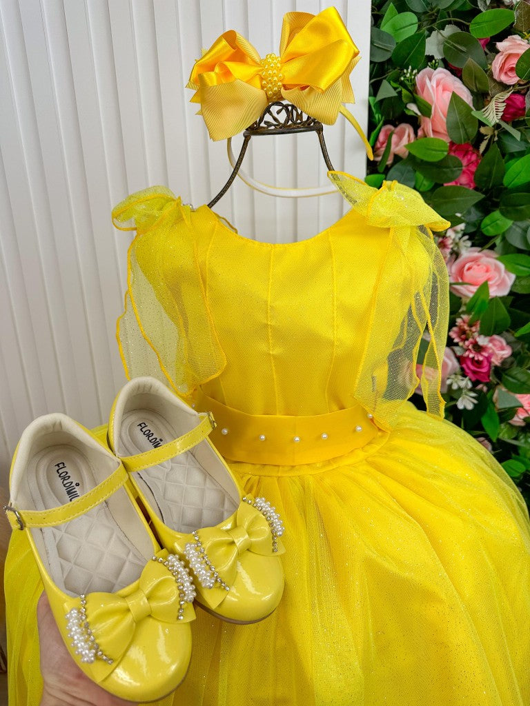 Vestido Marie Longo Mel Amarelo - Leveza e Elegância para Meninas | Bebeloo Kids