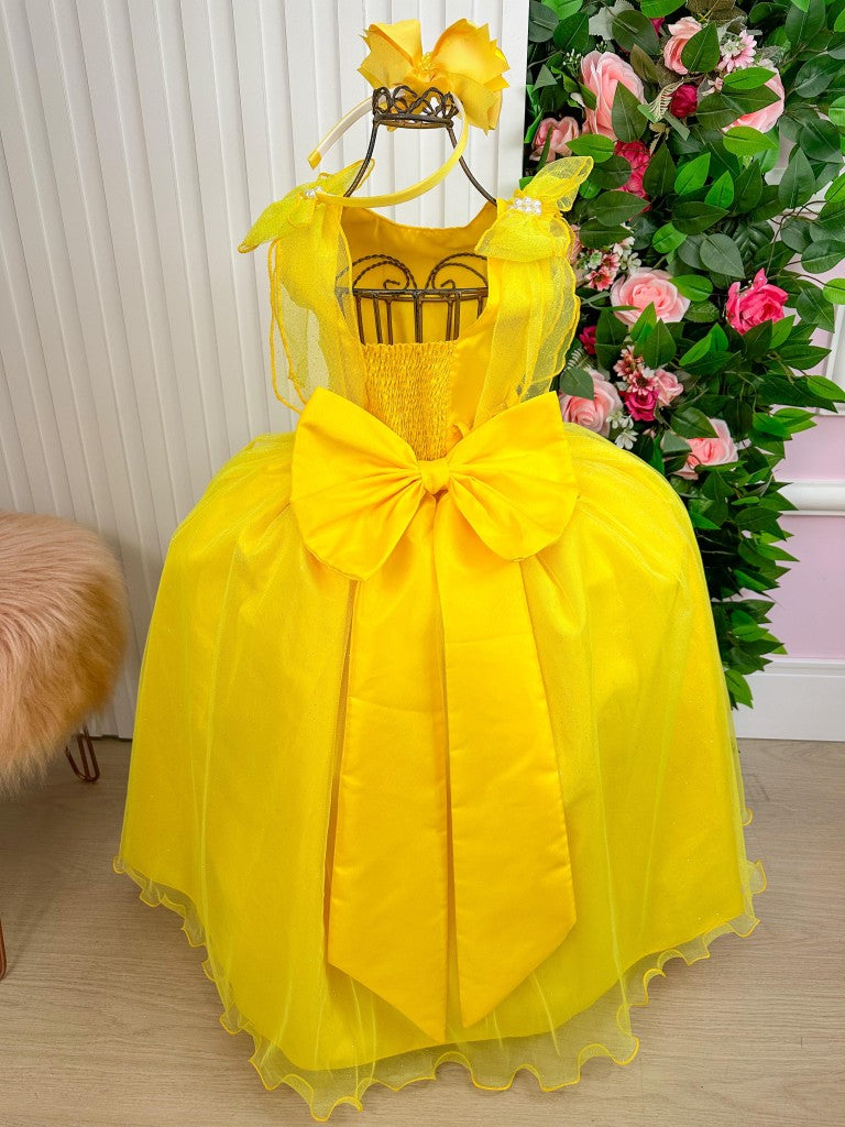 Vestido Marie Longo Mel Amarelo - Leveza e Elegância para Meninas | Bebeloo Kids
