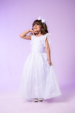Vestido Marie Longo Mel Branco - Leveza e Elegância para Meninas | Bebeloo Kids