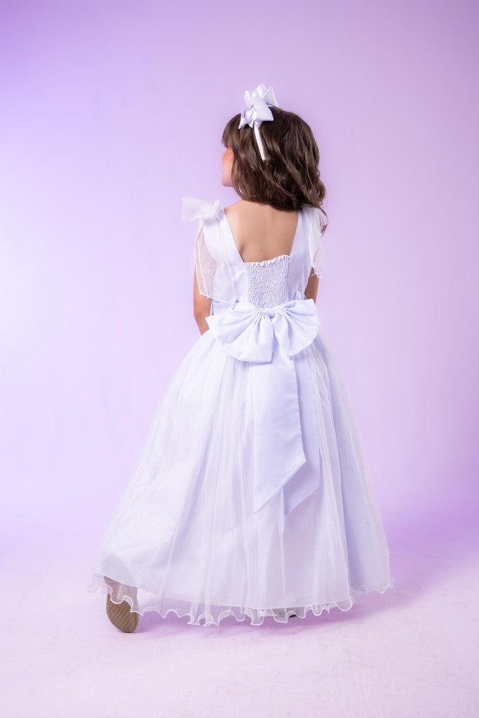 Vestido Marie Longo Mel Branco - Leveza e Elegância para Meninas | Bebeloo Kids