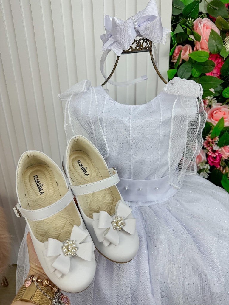 Vestido Marie Longo Mel Branco - Leveza e Elegância para Meninas | Bebeloo Kids