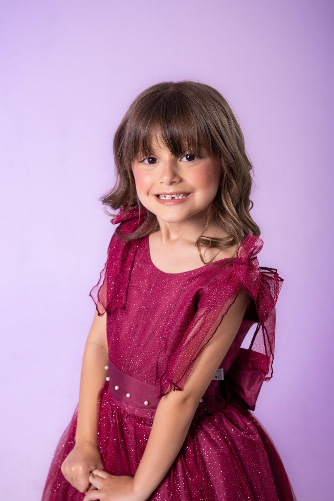 Vestido Marie Longo Mel Marsala - Leveza e Elegância para Meninas | Bebeloo Kids