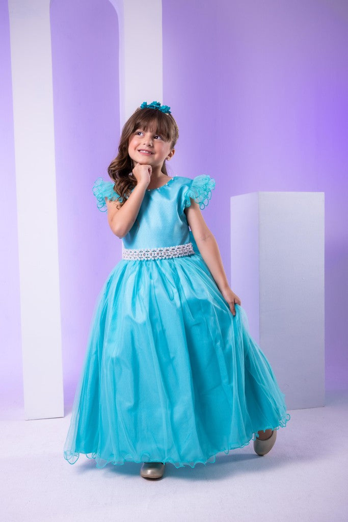 Vestido Marie Longo Amanda Verde Tiffany - Leveza e Elegância para Meninas | Bebeloo Kids