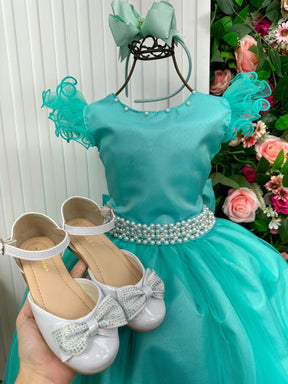 Vestido Marie Longo Amanda Verde Tiffany - Leveza e Elegância para Meninas | Bebeloo Kids