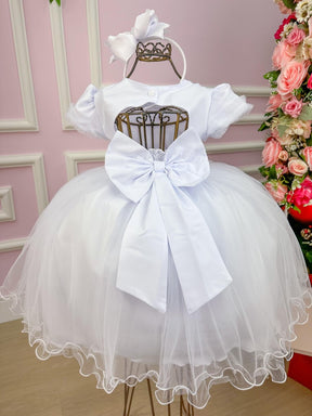 Vestido Menina Bonita Branco Borboletas Peito Tule - Leveza e Elegância para Meninas | Bebeloo Kids