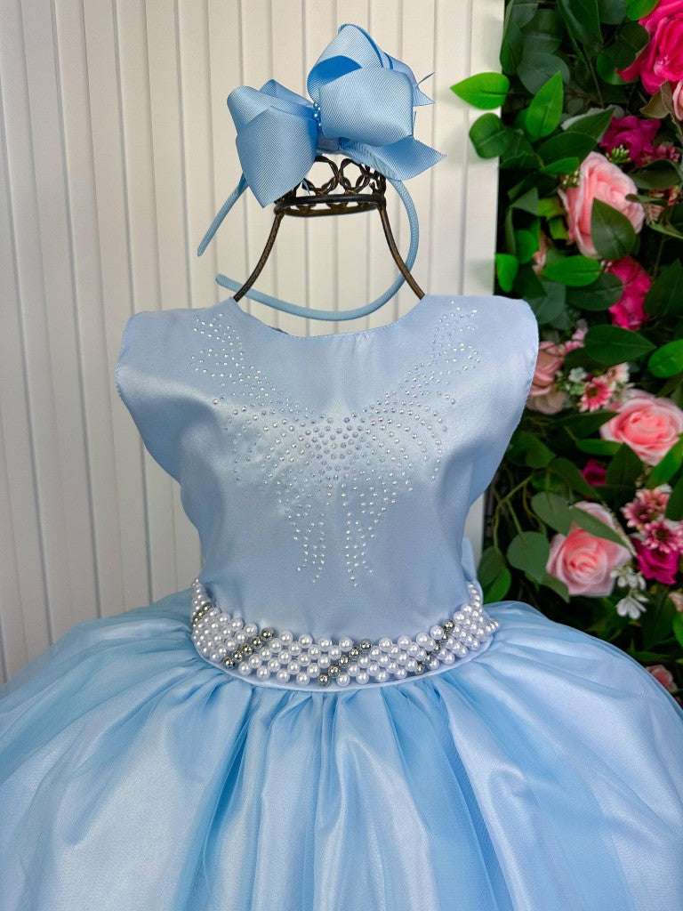 Vestido Marie Longo Larissa Azul Bebe - Leveza e Elegância para Meninas | Bebeloo Kids