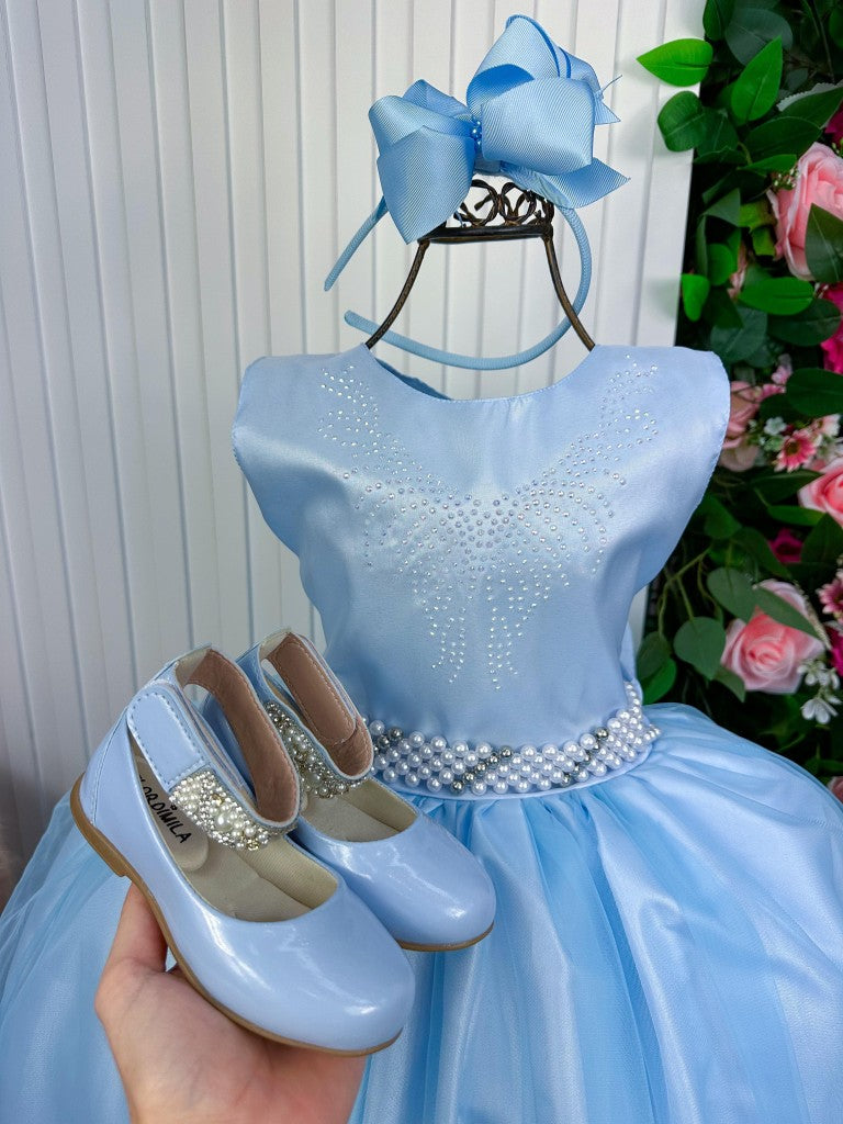 Vestido Marie Longo Larissa Azul Bebe - Leveza e Elegância para Meninas | Bebeloo Kids