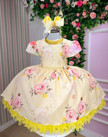 Vestido Menina Bonita Jardim Encantado Loise Amarelo