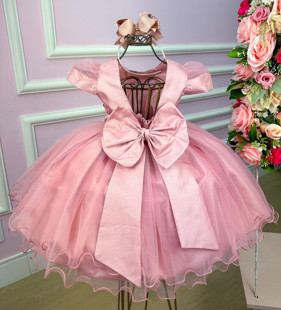 Vestido Marie Rose Laço Bella - Toque Delicado para Completar o Visual | Bebeloo Kids
