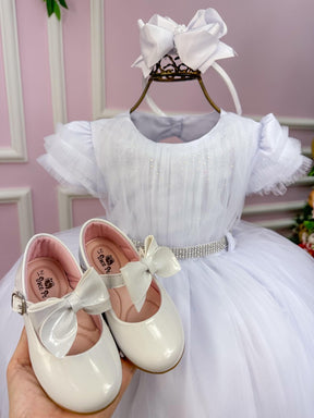 Vestido Menina Bonita Branco Peito Tule - Leveza e Elegância para Meninas | Bebeloo Kids