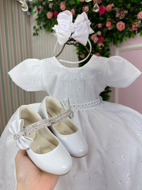 Vestido Miss Cherry Cristal Lese - Laise Branco - Leveza e Elegância para Meninas | Bebeloo Kids