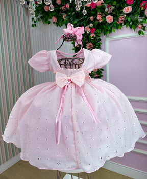 Vestido Miss Cherry Cristal Lese - Laise Rosa Bebe - Leveza e Elegância para Meninas | Bebeloo Kids