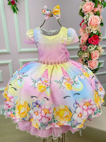 Vestido Mimadine Unicornio Colorido - Arco Iris