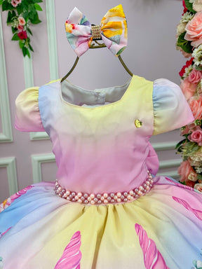 Vestido Mimadine Unicornio Colorido - Arco Iris - Leveza e Elegância para Meninas | Bebeloo Kids