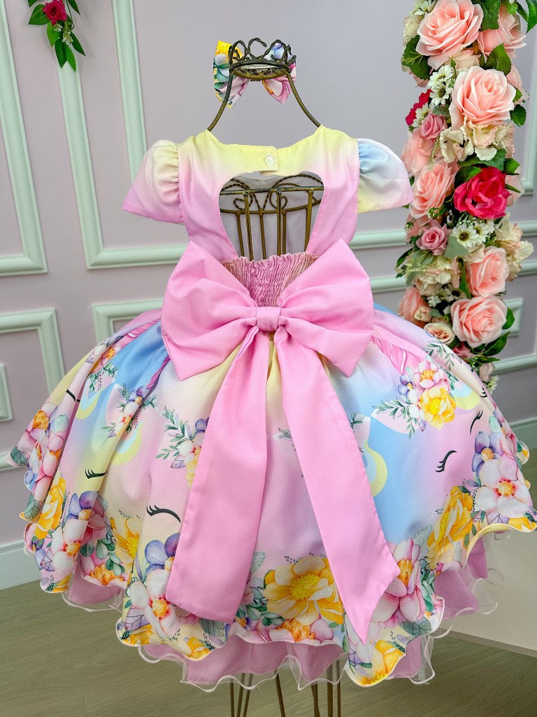 Vestido Mimadine Unicornio Colorido - Arco Iris - Leveza e Elegância para Meninas | Bebeloo Kids