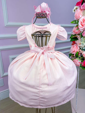 Vestido Miss Sweet Rosa Bebe Lacinhos - Leveza e Elegância para Meninas | Bebeloo Kids