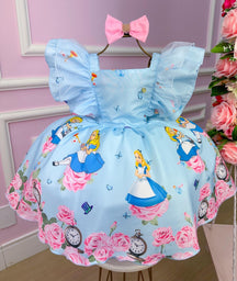 Vestido Tematicos Kids Alice No País Das Maravilhas - Leveza e Elegância para Meninas | Bebeloo Kids