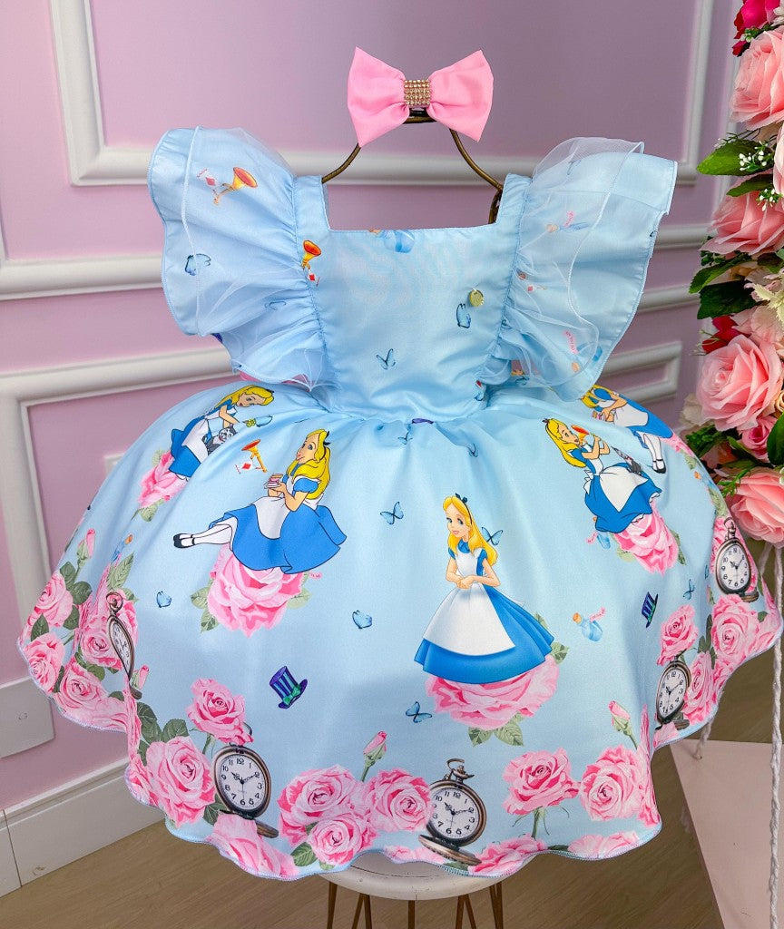 Vestido Tematicos Kids Alice No País Das Maravilhas - Leveza e Elegância para Meninas | Bebeloo Kids