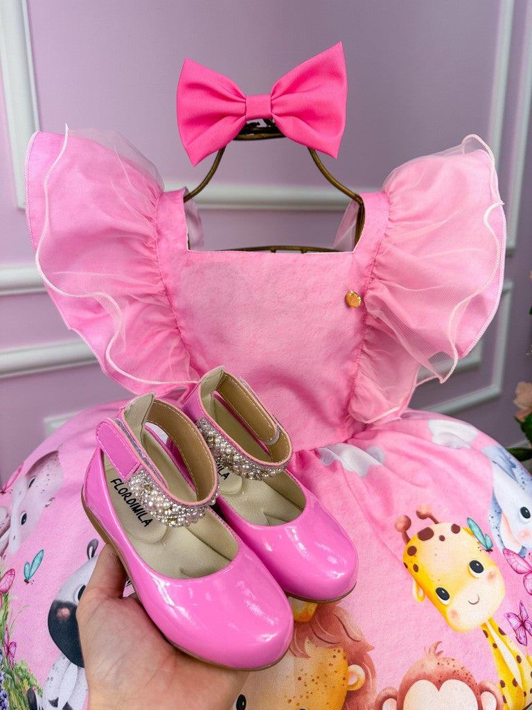 Vestido Temáticos Kids Safari Rosa Bebe - Leveza e Elegância para Meninas | Bebeloo Kids