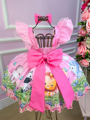 Vestido Temáticos Kids Safari Rosa Bebe - Leveza e Elegância para Meninas | Bebeloo Kids