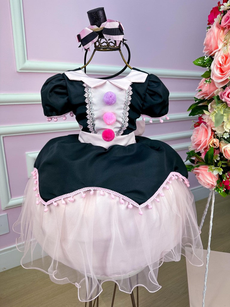 Vestido Temáticos Kids Mundo Bita Preto e Rosa - Leveza e Elegância para Meninas | Bebeloo Kids