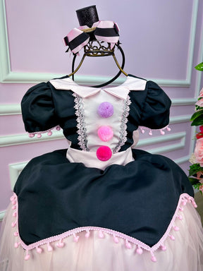 Vestido Temáticos Kids Mundo Bita Preto e Rosa - Leveza e Elegância para Meninas | Bebeloo Kids