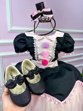 Vestido Temáticos Kids Mundo Bita Preto e Rosa - Leveza e Elegância para Meninas | Bebeloo Kids