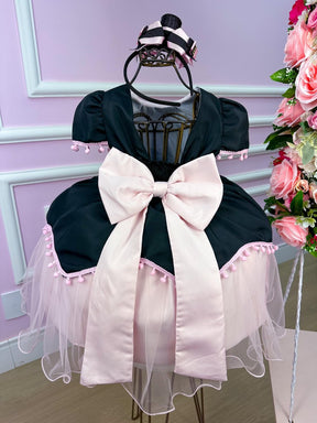 Vestido Temáticos Kids Mundo Bita Preto e Rosa - Leveza e Elegância para Meninas | Bebeloo Kids