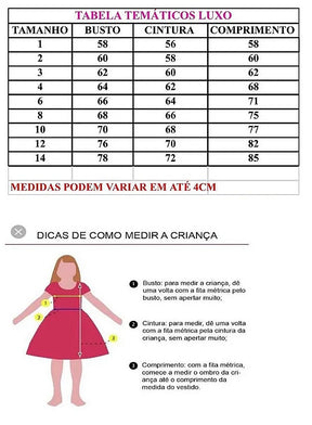 Vestido Tematicos Luxo Galinha Pintadinha Azul e Vermelho - Leveza e Elegância para Meninas | Bebeloo Kids