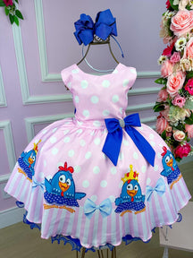 Vestido Tematicos Luxo Galinha Pintadinha Rosa e Azul - Leveza e Elegância para Meninas | Bebeloo Kids