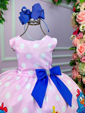 Vestido Tematicos Luxo Galinha Pintadinha Rosa e Azul - Leveza e Elegância para Meninas | Bebeloo Kids