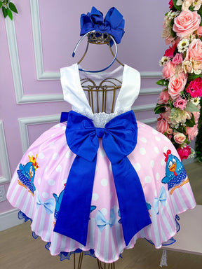 Vestido Tematicos Luxo Galinha Pintadinha Rosa e Azul - Leveza e Elegância para Meninas | Bebeloo Kids